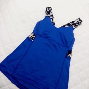 Lululemon Push Ur Limits Tank Blue and Ikat